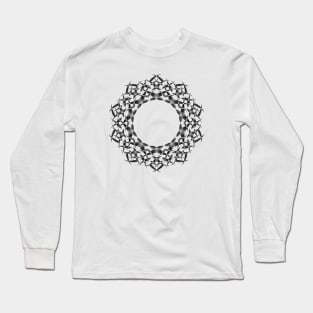 Mandala Flurry Black Long Sleeve T-Shirt